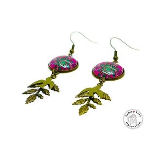 Pink Peace Dove Dangles